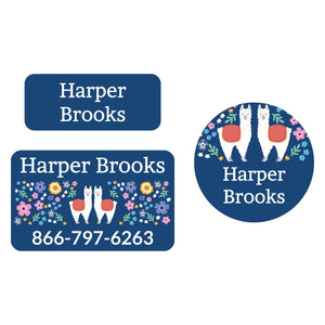 llama clothing labels pack
