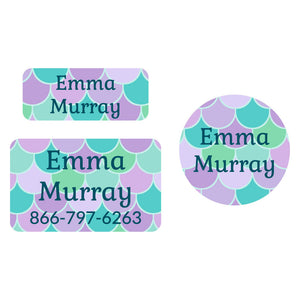 clothing labels pack mermaid pattern ariel