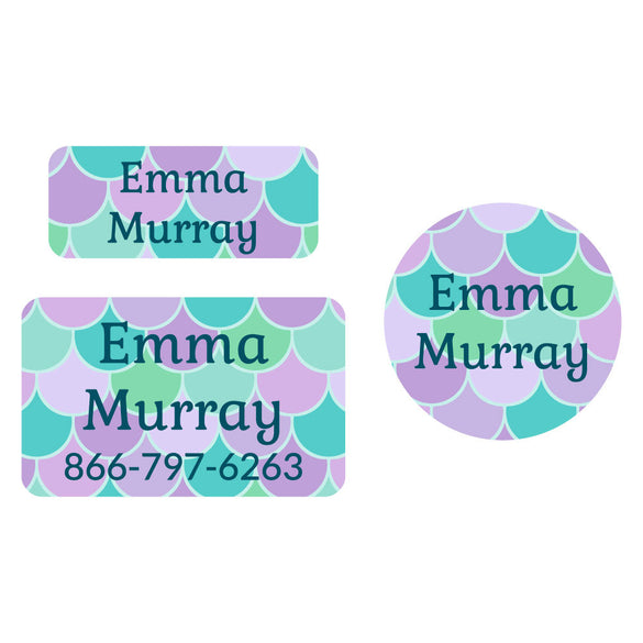 Mermaid Pattern Clothing Labels Pack