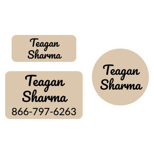 clothing labels pack neutral color sand