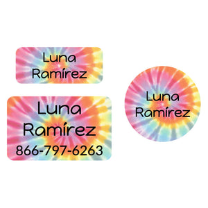 Tie-dye clothing labels pack