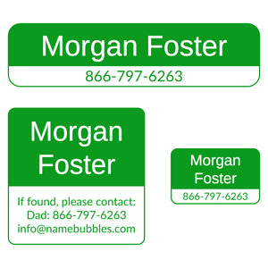 contact information personalized labels