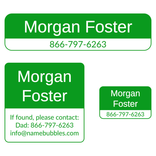 Contact Labels Pack For Kids | Name Bubbles