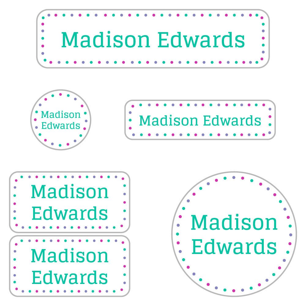 Name Labels For Daycare: Dots Daycare Labels