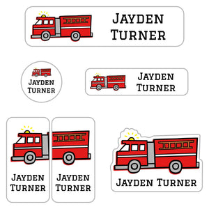 fire truck daycare labels pack