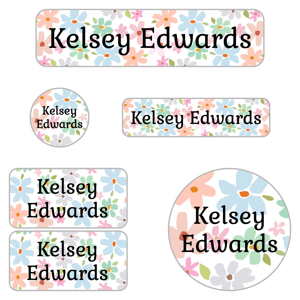 Flowers Daycare Labels Pack