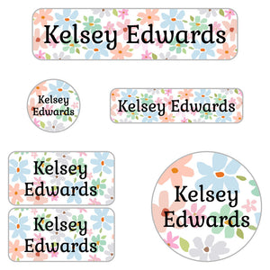 flowers daycare labels pack