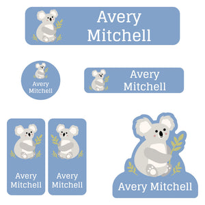 daycare labels pack koala afternoon sky blue