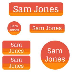 daycare labels pack ombre orange