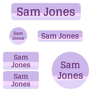 daycare labels pack ombre purple