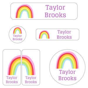 rainbows white lavender daycare labels pack