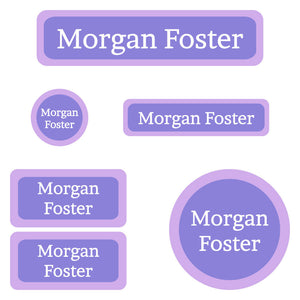 daycare labels pack solid border violet