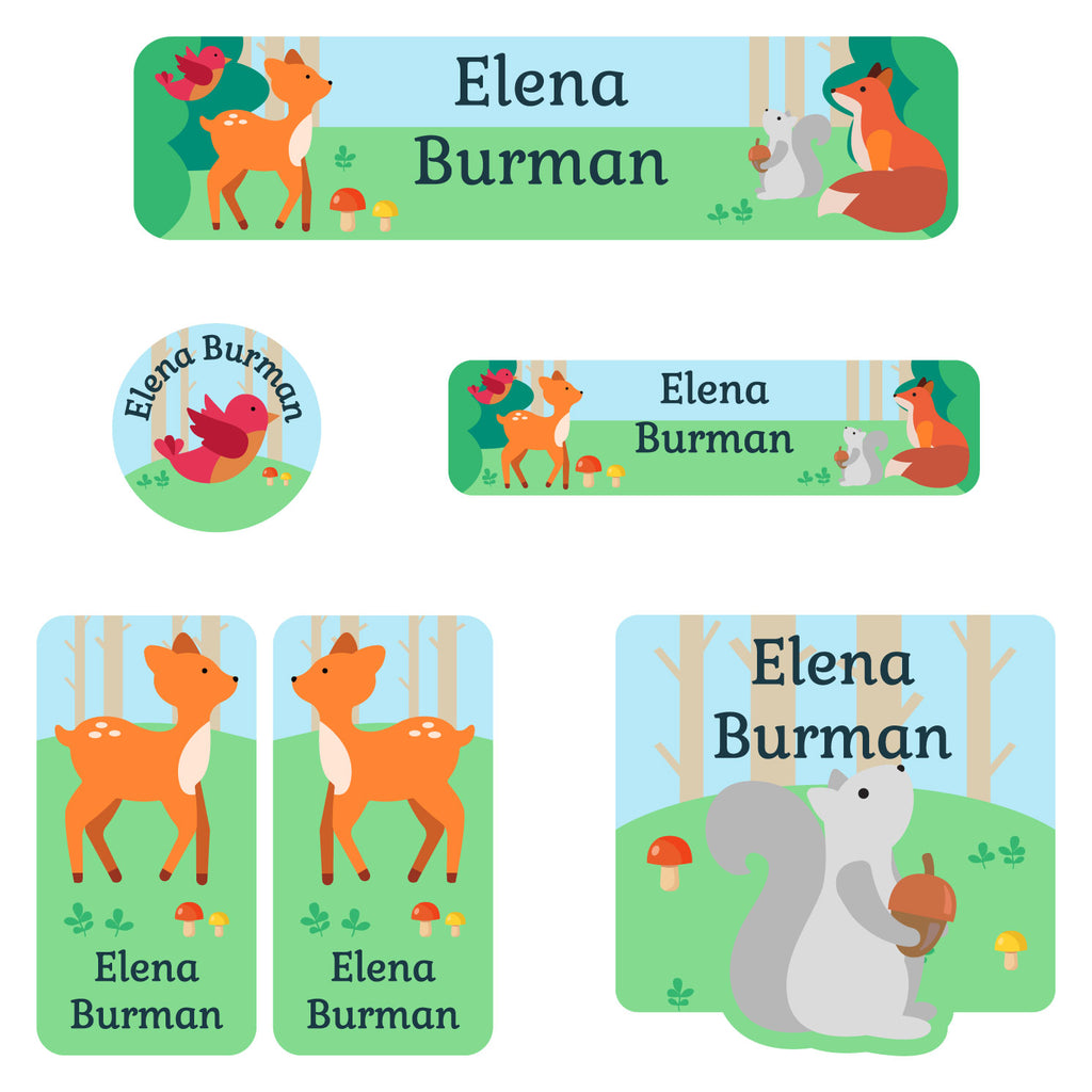 Woodland Animal Labels for Daycare
