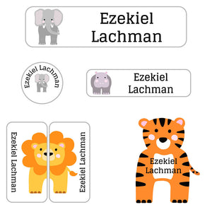 zoo animals daycare labels pack