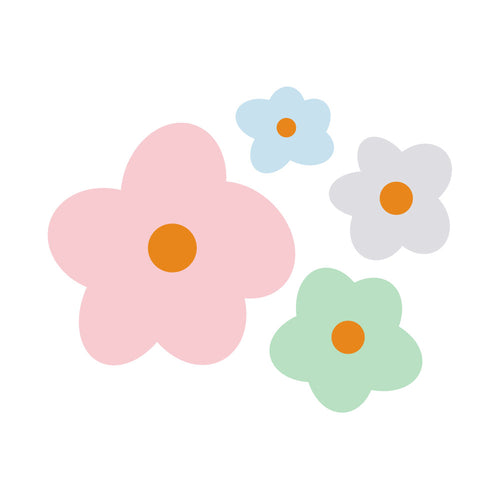 Flowers Waterproof Stickers | Name Bubbles