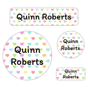 hearts holiday labels pack