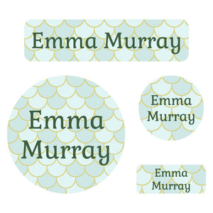 holiday labels pack mermaid pattern mariana