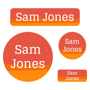 holiday labels pack ombre orange