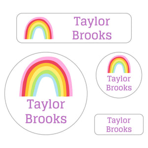 holiday labels pack rainbows white lavender