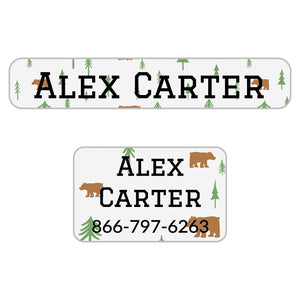 personalized clothing labels with bear design