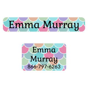 iron-on clothing labels pack mermaid pattern rainbow