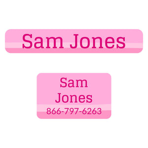 iron-on clothing labels pack ombre pink