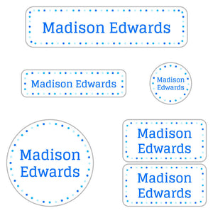 kindergarten labels pack dots Beluga Blue
