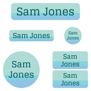 kindergarten labels pack ombre blue