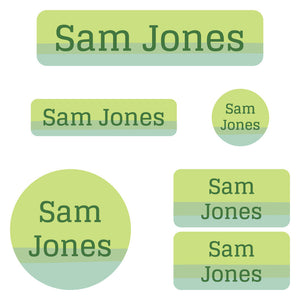 kindergarten labels pack ombre green