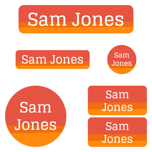 kindergarten labels pack ombre orange
