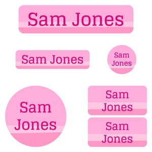 kindergarten labels pack ombre pink