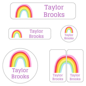 kindergarten labels pack rainbows white lavender