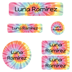 kindergarten labels pack tie-dye