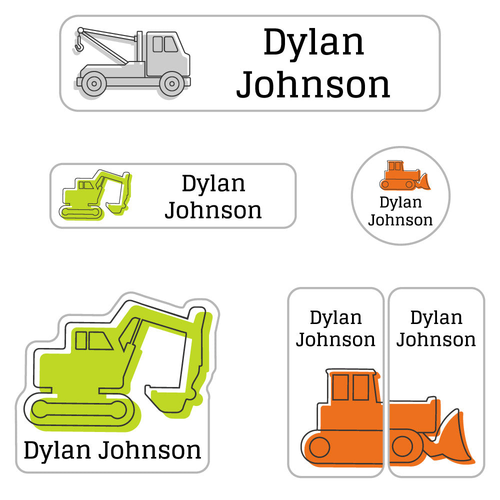 Name Labels for Daycare  Construction Daycare Labels