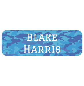 large name labels camo blue