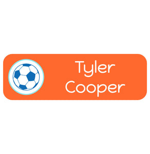 large name labels multicolor icon orange splash