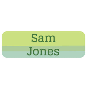 large name labels ombre green