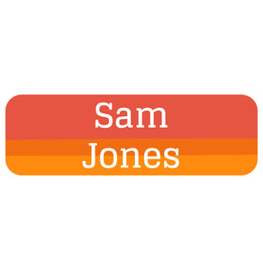 large name labels ombre orange