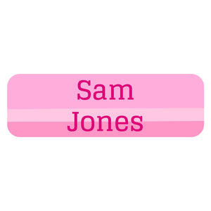 large name labels ombre pink