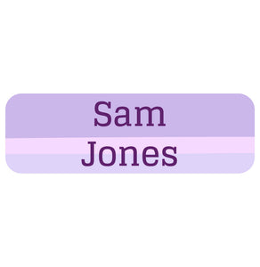 large name labels ombre purple