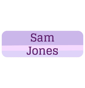 large name labels ombre purple