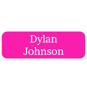 large name labels one color hot pink