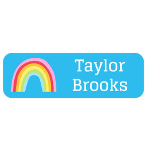 large name labels rainbows sky blue