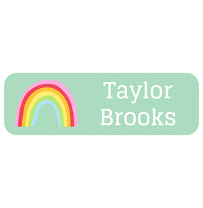 large name labels rainbows turquoise