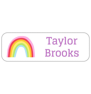 large name labels rainbows white lavender