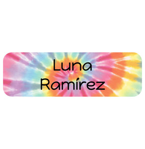 large name labels tie-dye