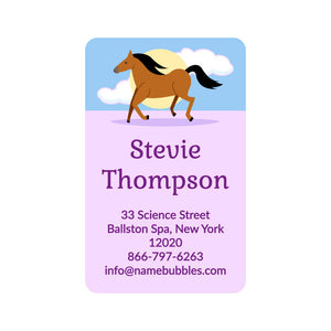 horse sunset stallion luggage labels pack