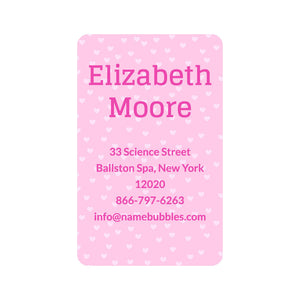 sweetheart pink luggage tag labels