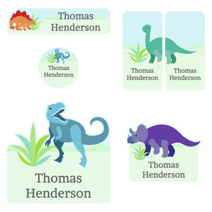preschool labels pack dinosaurs