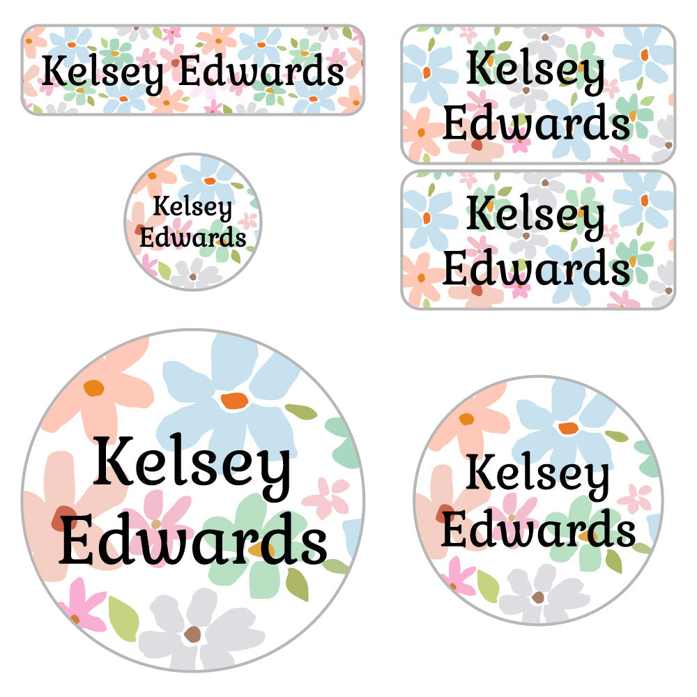 Flowers Preschool Labels Pack for Kids | Name Bubbles for Flower Name Tags Free Printables